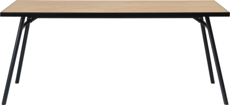 Spisebord Nordique Design Calvi - Forlængeligt egetræsbord med metalstel og sildebensmønster 180Ã90 cm